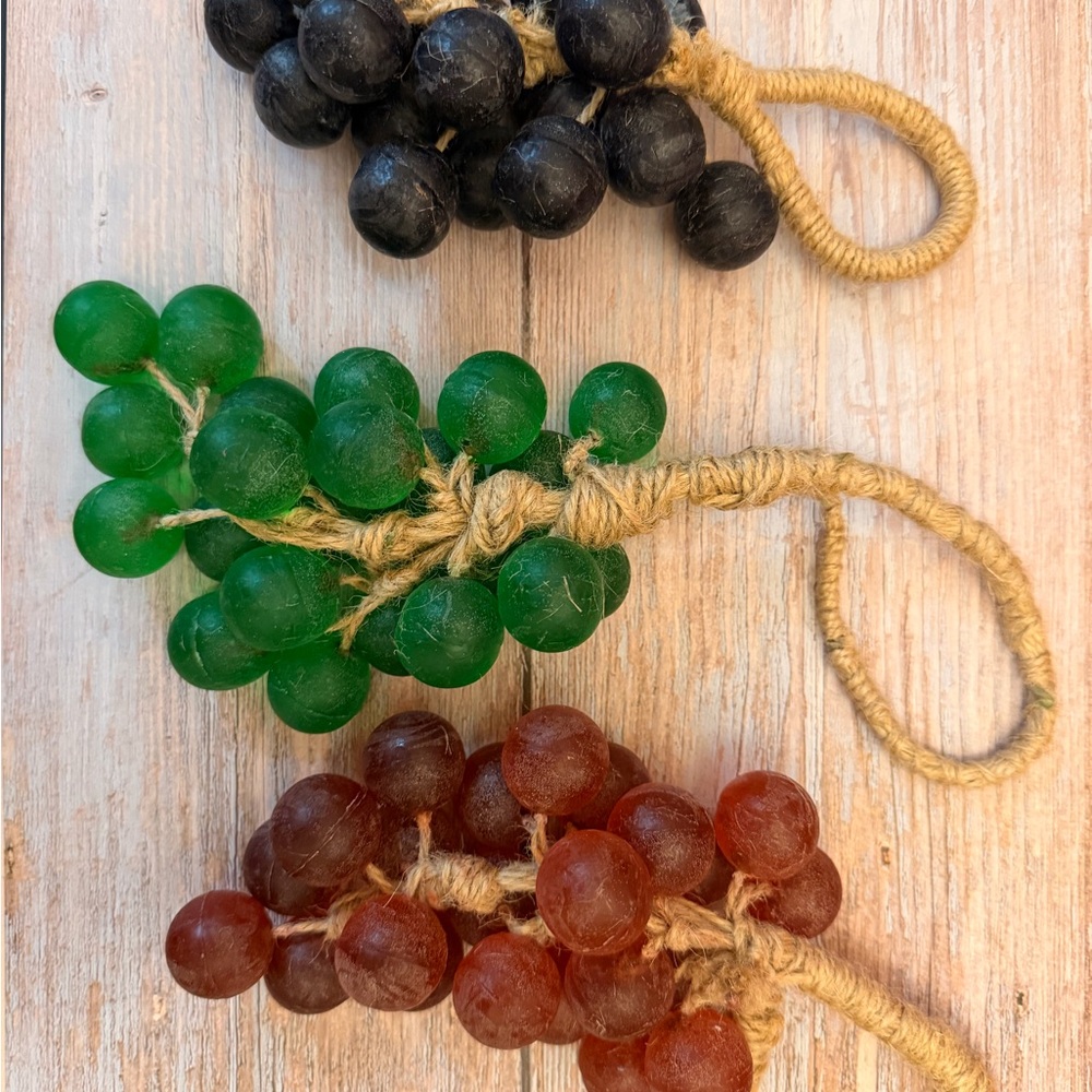 soap Grape Cluster Hanging Ornaments - Green, Black, Amber